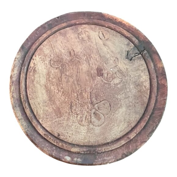 Vtg Teak Wood Coaster Set Brass Inlay Caddy & Hand-Carved Coasters 3 3/8" India - Picture 10 of 14